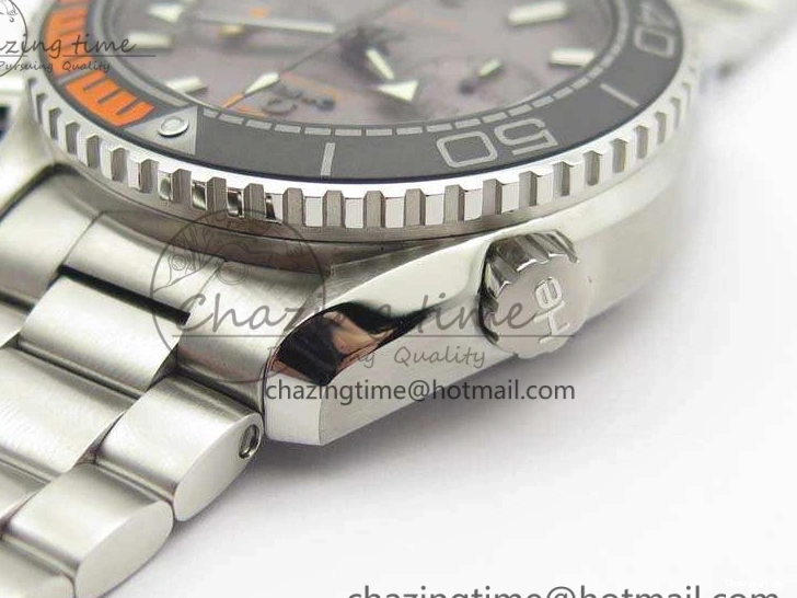 0227 Planet Ocean Master Chrono SS OM 1:1 Best Edition Gray Dial On SS Bracelet A9900 V Efficient 8116